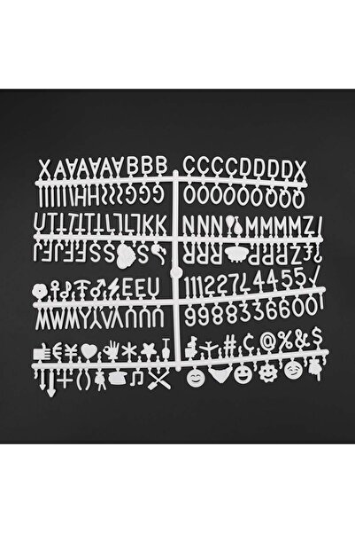 Patladı Gitti Emojili Beyaz Harf Seti, Yazı Panosu Için