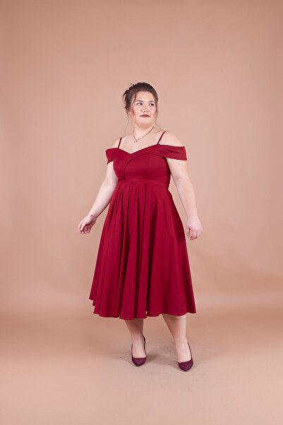 Bidoluelbise Γυναικείο φόρεμα μεγάλου μεγέθους με λουράκι με λεπτομέρεια πλισ...