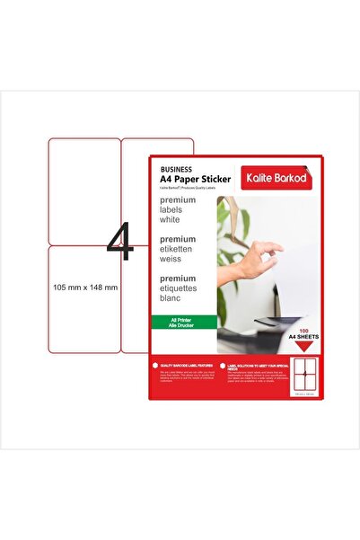 Kalite Barkod Etichetă laser A4 105 X 148 |   4 bucăți adeziv pentru etichete A4