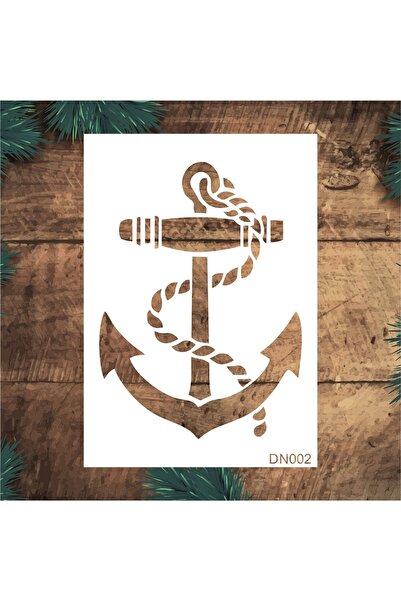 STENCİLTASARIM Stencil Tasarım Dn002 Çapa Deniz Temalı - Dekoratif Duvar Ve E...
