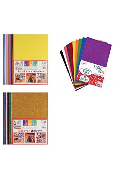 Puti لباد مقاس A4 10 قطع - مقاس A4 إيفا 10 قطع - مقاس A4 جليتر إيفا 10 قطع