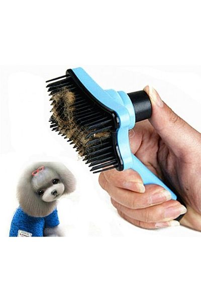5DM Pet Cat Dog Automatic Hair Collector Comb with Button Scratching Comb Brush