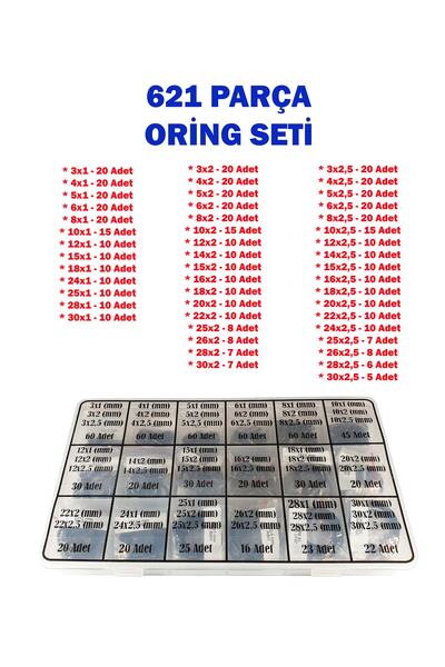 Genel Markalar 621 Parça Oring Seti