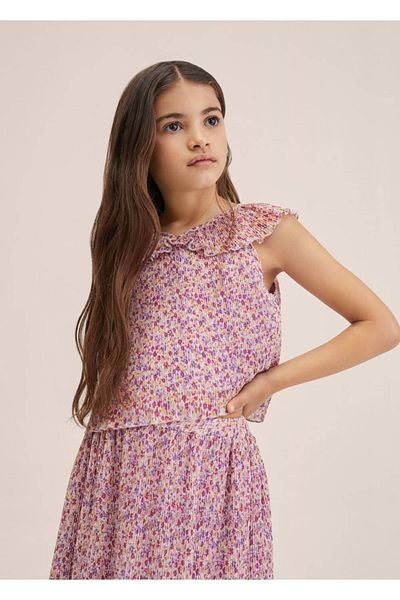 MANGO Kids Skladaná kvetinová sukňa