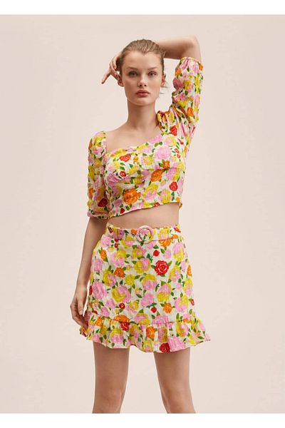 MANGO Woman ΛΟΥΛΟΥΔΙ ΜΠΛΟΥΖ