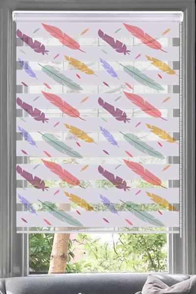 Lotus Rüzgar Serpme Baskı Zebra Perde-mutfak-oturma Odası-çocuk Odası-genç Od...