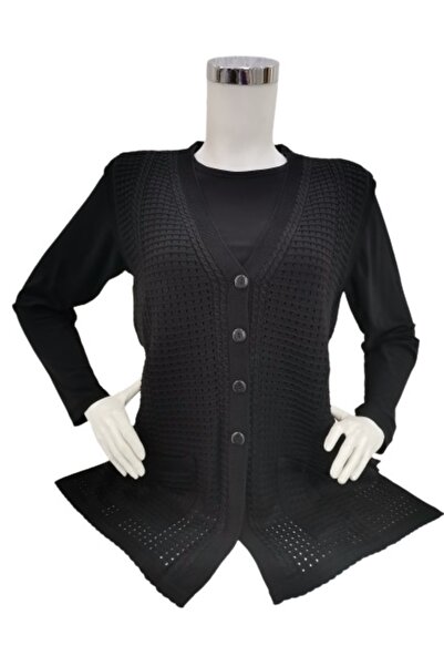 Fresh&Moda Γυναικείο μαύρο γιλέκο Mercerized