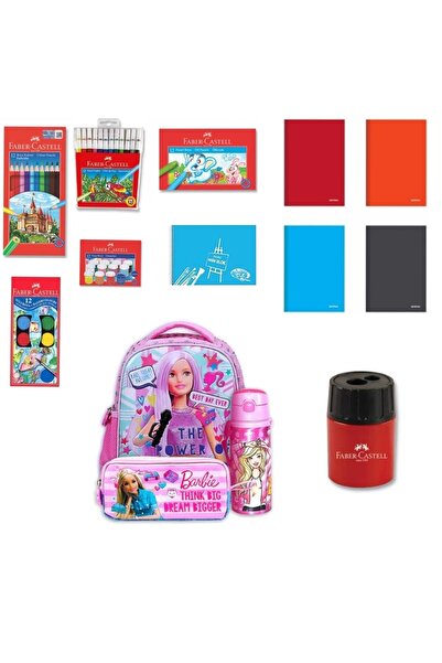 Barbie Okul Çantası Set 3 Lü Lisanslı + Boya Seti + Defter Seti
