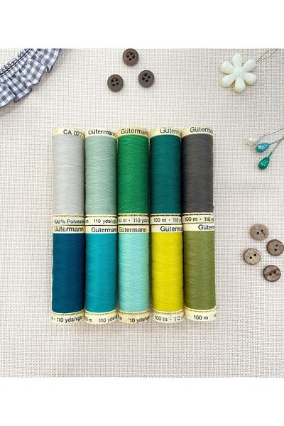Gütermann Sewing Thread Set of 10 Green Colors