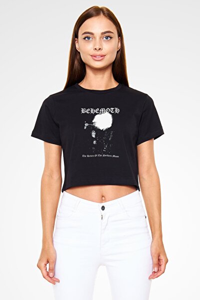 Adrift Μπλουζάκι Behemoth Black Crop Top