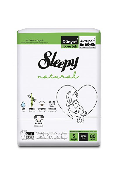 Sleepy Natural 4 Lü Jumbo Bebek Bezi Junior 5 Numara 80 Adet 11-18 Kg