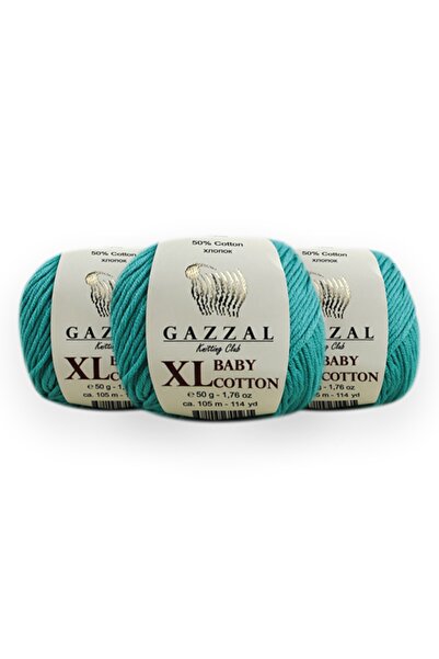 Gazzal Bumbac pentru bebeluși XL 50 gr Pachet de 3 Amigurimi Punch Fir pentru...