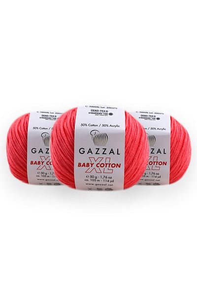 Gazzal Baby Cotton Xl 50 Gr 3 Pack Amigurimi Punch Πλεκτό Χέρι Κλωστή Taka Yarn (3460 Xl)