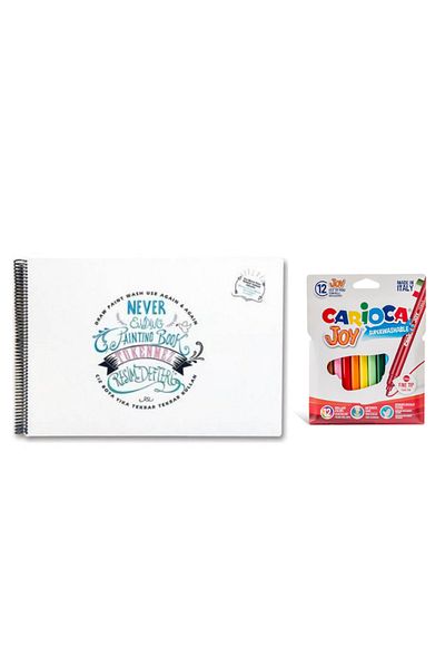 Akademi Çocuk -inexhaustible Drawing Book-2 - 25x35cm & Carioca 12 Piece Joy
