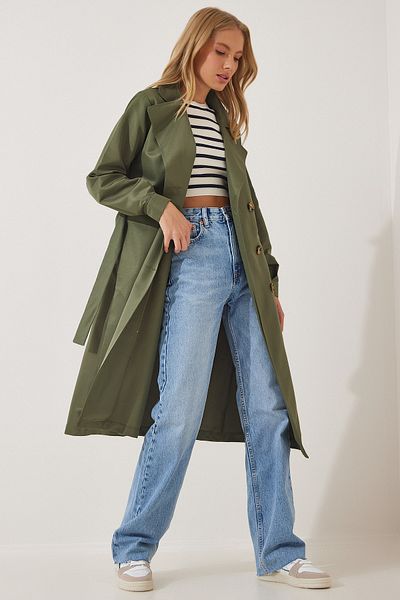 Happiness İstanbul Trenchcoat - Khaki - Zweireihig