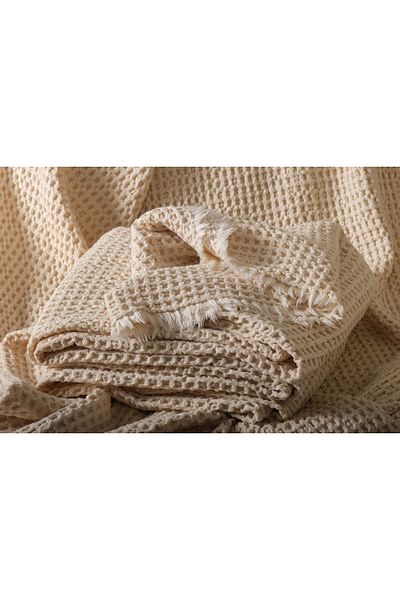 BestNaturals Waffle Wafer Fabric Natural Raw Organic Bathrobe Home Textile Duvet Cover Set Pillowcase Fabric