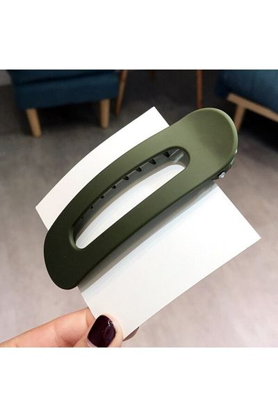 ebulduk 10 cm Khaki Color Plastic Hair Clip - Frosted, Clips and Teeth