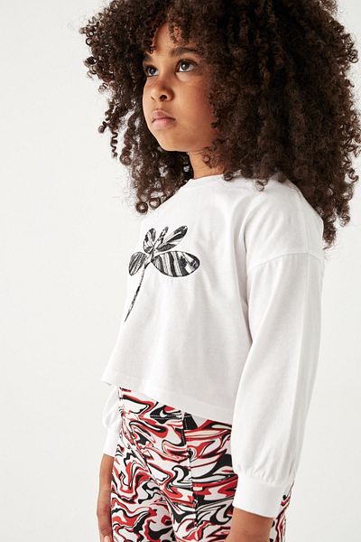 Tyess Girl's White T-shirt 22pfwtj4508