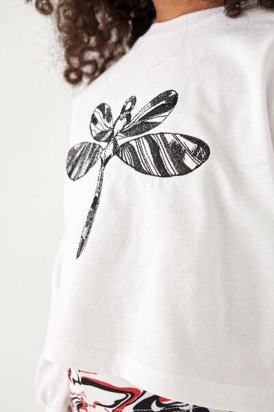 Tyess Girl's White T-shirt 22pfwtj4508