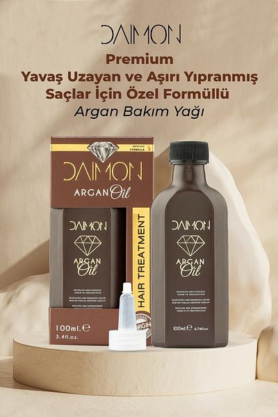 DAIMON Premium Special Formula Argan Treatment Oil for Slow Growth and Excessive Damaged Hair 100 ml