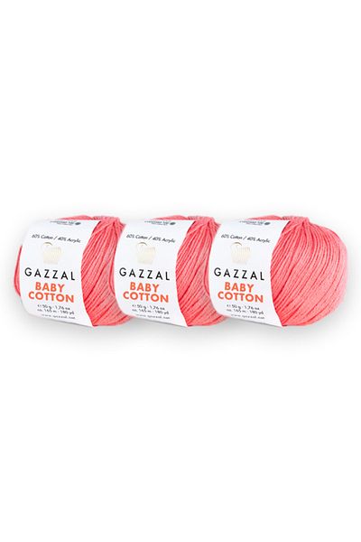 Gazzal Baby Cotton 50 Gr 3 Pack Amigurimi Punch Πλεκτό Χέρι Κλωστή Taka Yarn (3435)