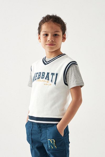 Nebbati Boy's White Sweater 22pfwnb3416