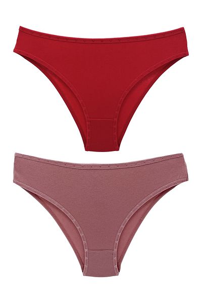 HNX 2-Piece Cotton Heart Rubber Slip Women's Panties