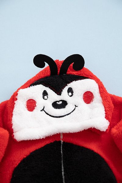 ALYAKİDS Unisex Children's Red Ladybug Jumpsuit Plush 5134