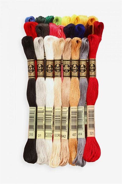 Dmc Muline Embroidery Thread Set Basic Colors 24 Pieces