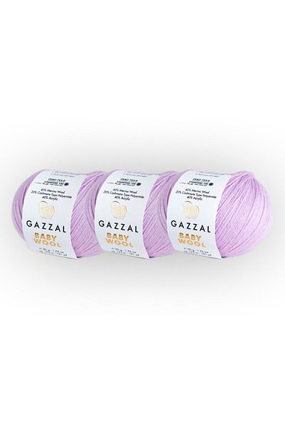 Gazzal Baby Wool 50 Gr 3 Pack Merino Wool Hand Knitting Yarn Taka Yarn (823)