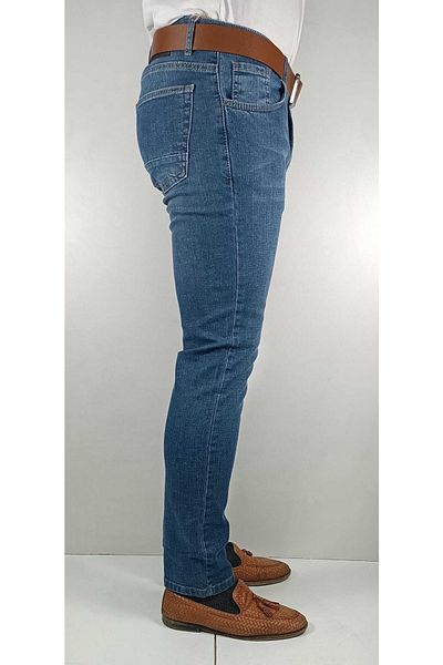 Bomonti Mckanzi Blue Snow Wash Classic Pantaloni de blugi flexibili pentru bărbați