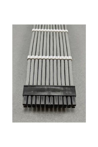 OEM Mm 24 Pin Sleeved Uzatma Kablosu Koyu Gri