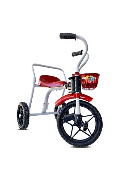 GÜZELYÜZ AVM 3 Teker Demir Çocuk Bisikleti Metal Bisiklet Üç Tekerlekli Kırmızı Süper Oyuncak.