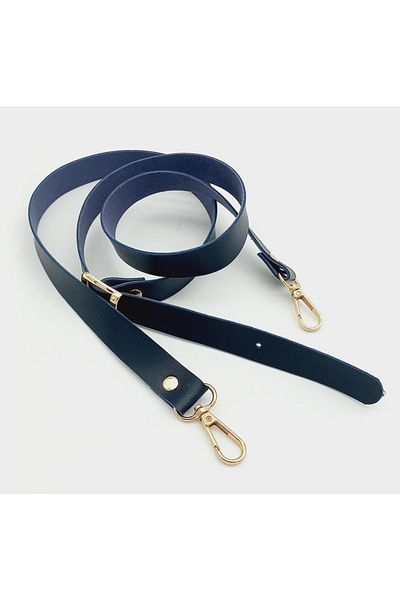 angel çanta aksesuar 120x2 εκ. Μονόστρωτο Navy Blue Faux Leather Ανοιχτόχρωμη λαβή τσάντας με αγκράφα