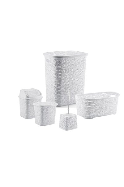 FORSACE 5 Parça Banyo Seti Kirli Çamaşır Sepeti