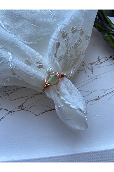 PelvedDesign خاتم سلك نحاسي من الحجر الطبيعي من بريهنيت برينيت