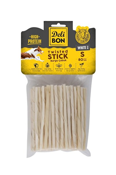 Delibon Yenebilir Kemik Burgu Çubuk Köpek Ödülü Ince 80 Adet