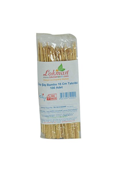 LokmanAVM Çöp Şiş Bambu Şişleri 15 Cm Takribi 100 Adet 1 Paket