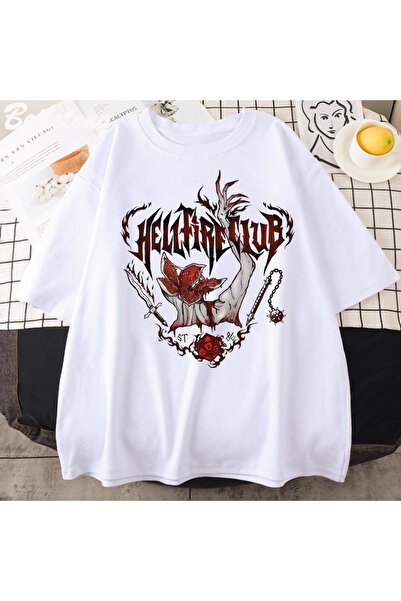 GALASHOP Hellfire Club Tshirt Eddie Munson Tişört