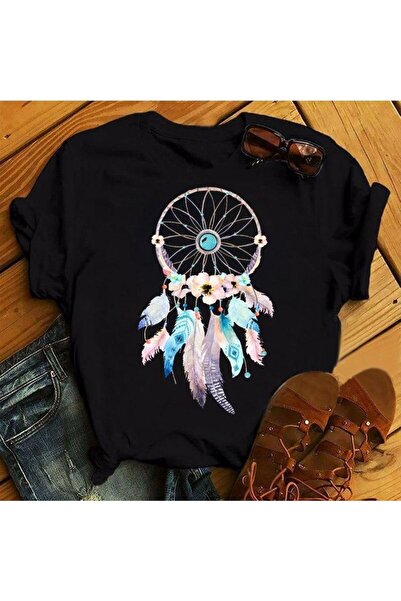 GALASHOP تي شيرت نسائي مطبوع عليه زهور ريش Mod492