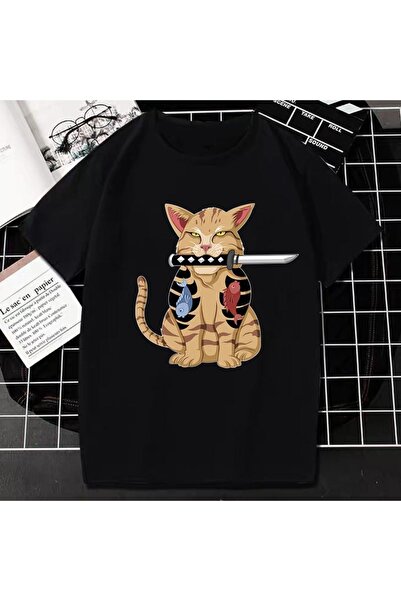 GALASHOP تي شيرت كاواي كاتانا كات للجنسين Mod4371