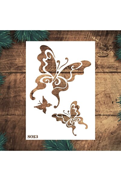 STENCİLTASARIM Stencil Tasarım S013 Kelebek - Dekoratif Duvar Ve Eşya Boyama ...
