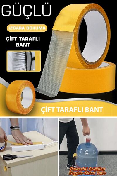 Trendpoint 10mt X 5cm Çift Taraflı Izgara Bant Nano Teknolojili Süper Güçlü B...