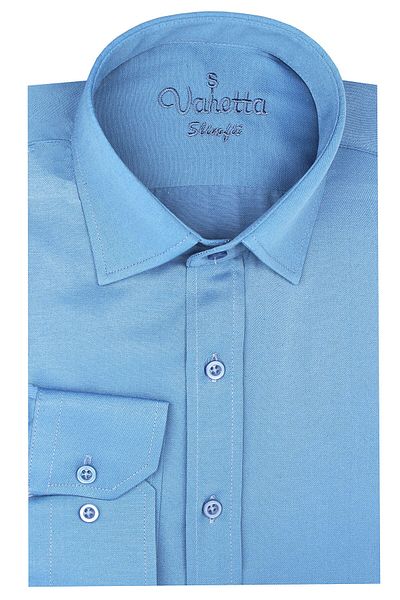 Varetta Мъжка риза с дълъг ръкав в индиго цвят Slim Fit