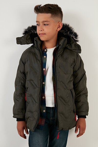 Lela Removable Hooded Coat with Plush Lining Inside Boy's Coat 5760013