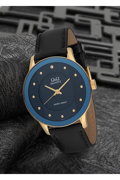 Q&Q Men's Leather Wristwatch P5124