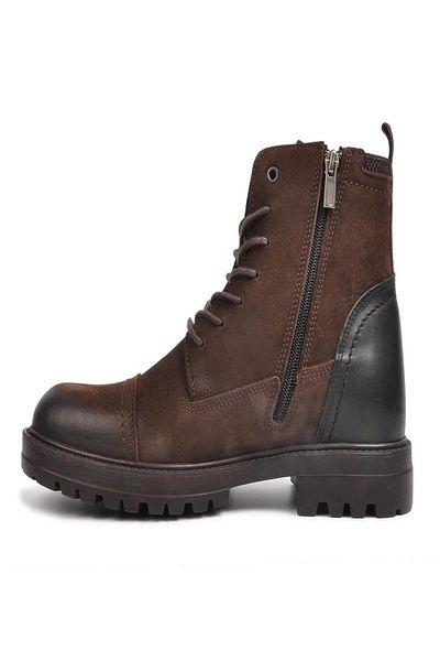 MARCO ROSSİ Ανδρικές μπότες Marco Rossi Brown Nubuck από γνήσιο δέρμα με φερμουάρ