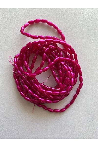 Nazarone Mărgele de orz 3x6cm. Fucsia 2 șiruri