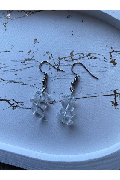 PelvedDesign أقراط متدلية من الكوارتز الكريستالي المكسور والأحجار الكريمة الط...