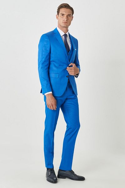 ALTINYILDIZ CLASSICS Pánske saks Modrá vlna Extra Slim Fit Vesta Slim Fit Mono golier s výberom vzoru